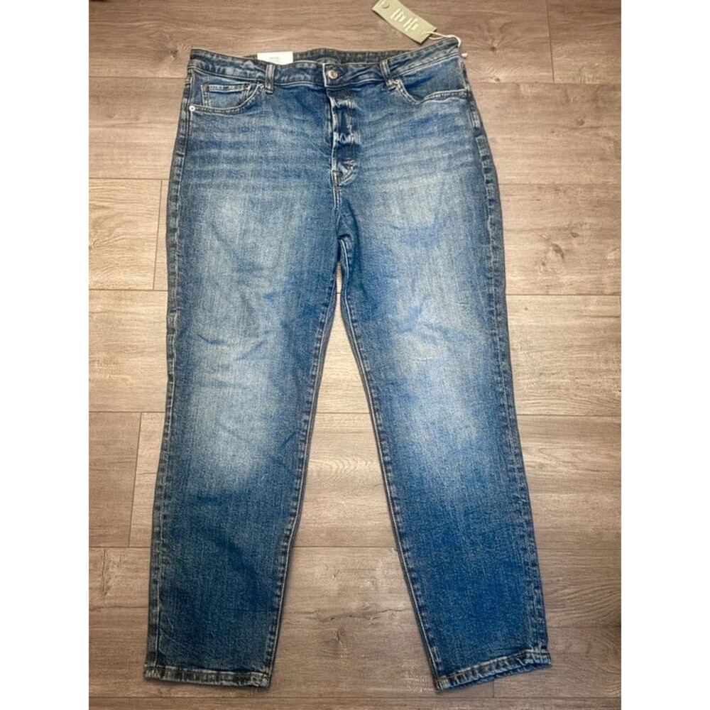 NWT H&M &Denim Ultra High Waist Mom Jeans Blue Size 16 - Picture 3 of 8